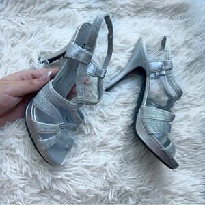 Silver party heels from Fioni